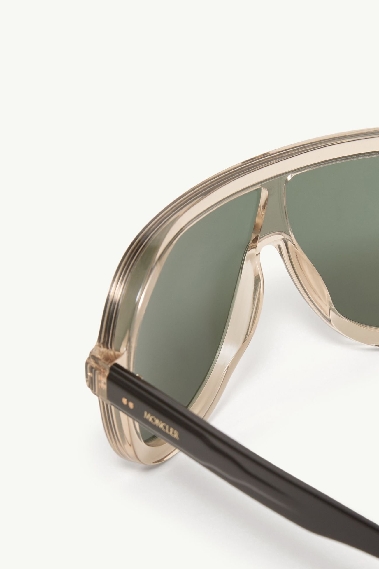 Lunettes de soleil aviateur Sunsette Mixte Blanc Cassé Transparent Brillant Moncler 5