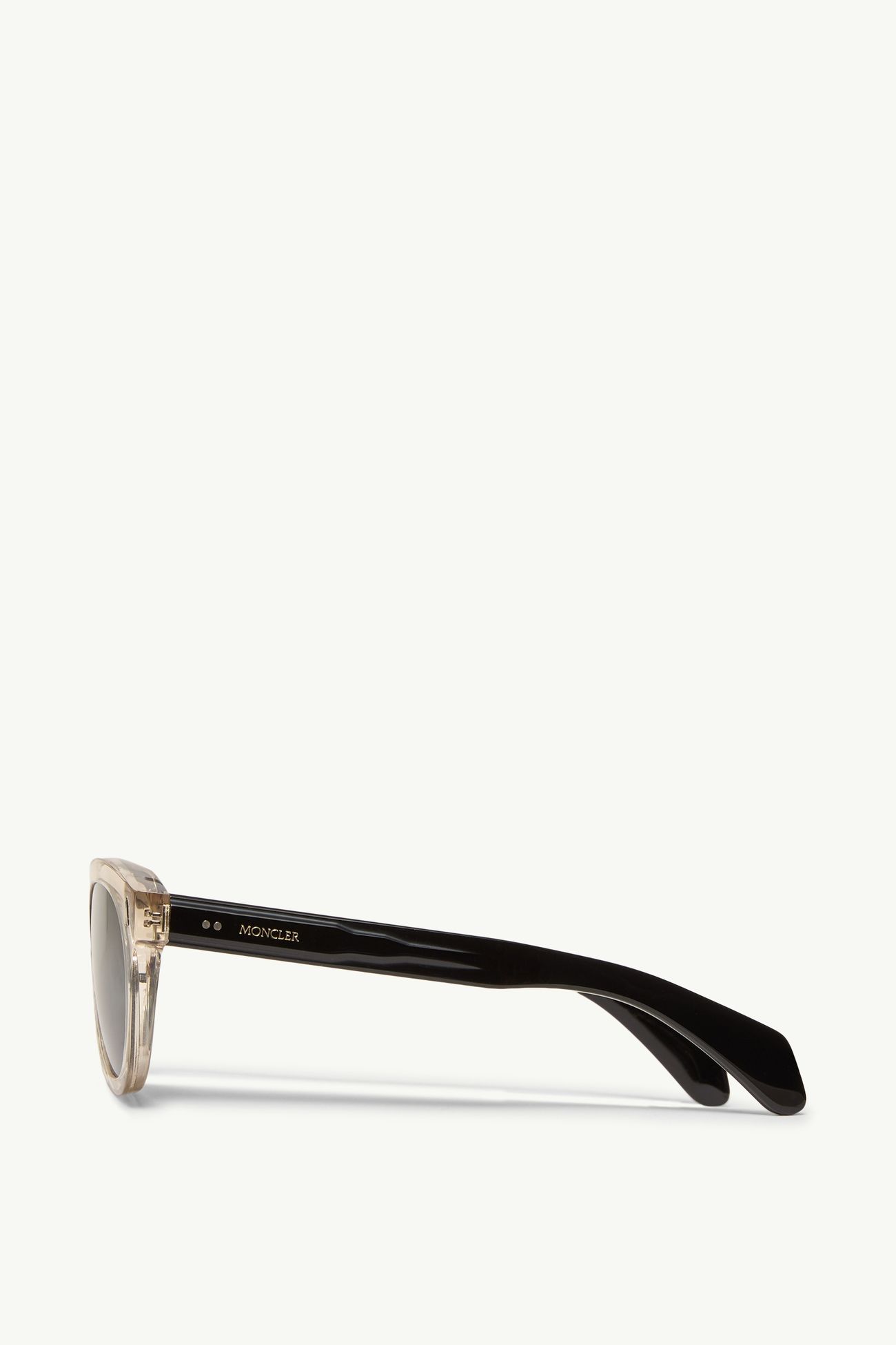 Lunettes de soleil ovales Splash Mixte Blanc Cassé Transparent Brillant Moncler 3