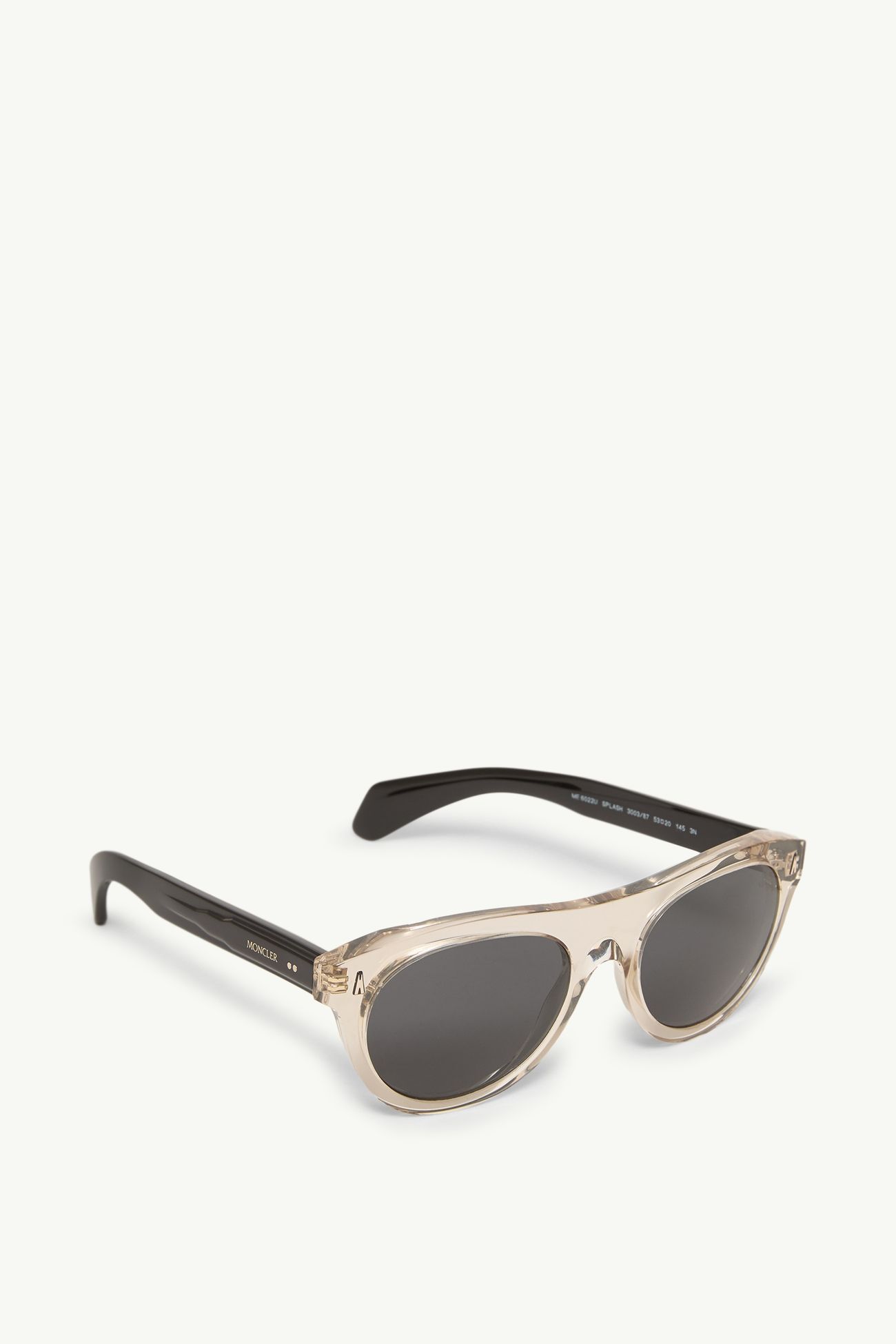 Lunettes de soleil ovales Splash Mixte Blanc Cassé Transparent Brillant Moncler 4