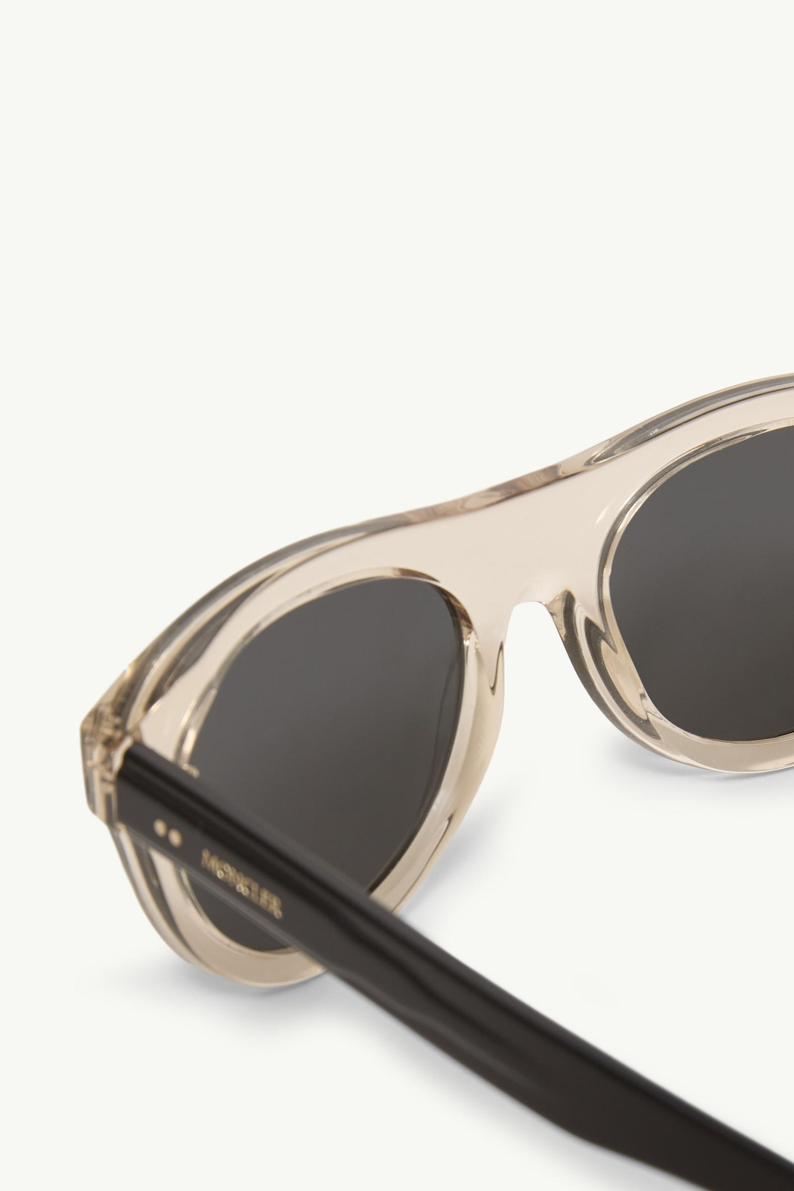 Shiny Transparent Off-white Splash Oval Sunglasses - Sunglasses