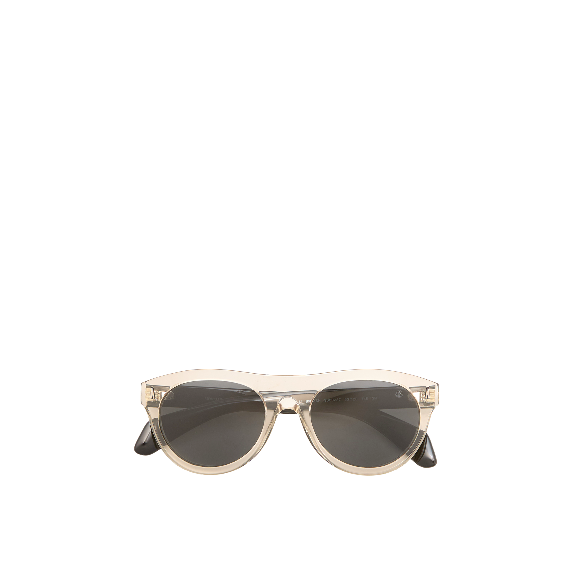 Moncler Unisex Sunglass Splash - Frame color: Transparent Butter, Lens color: Dark Grey - Image 4