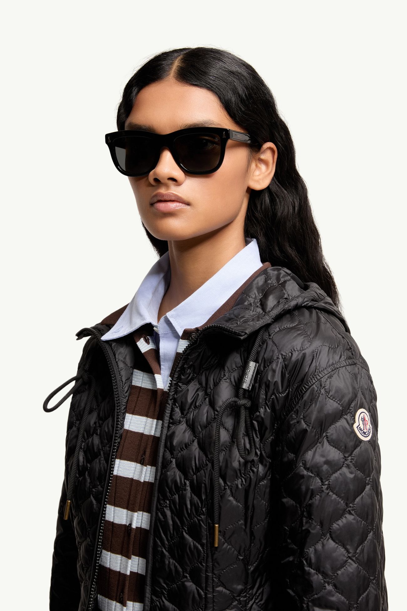 Occhiali da sole rettangolari Bronzz Gender Neutral Nero Brillante Moncler 2