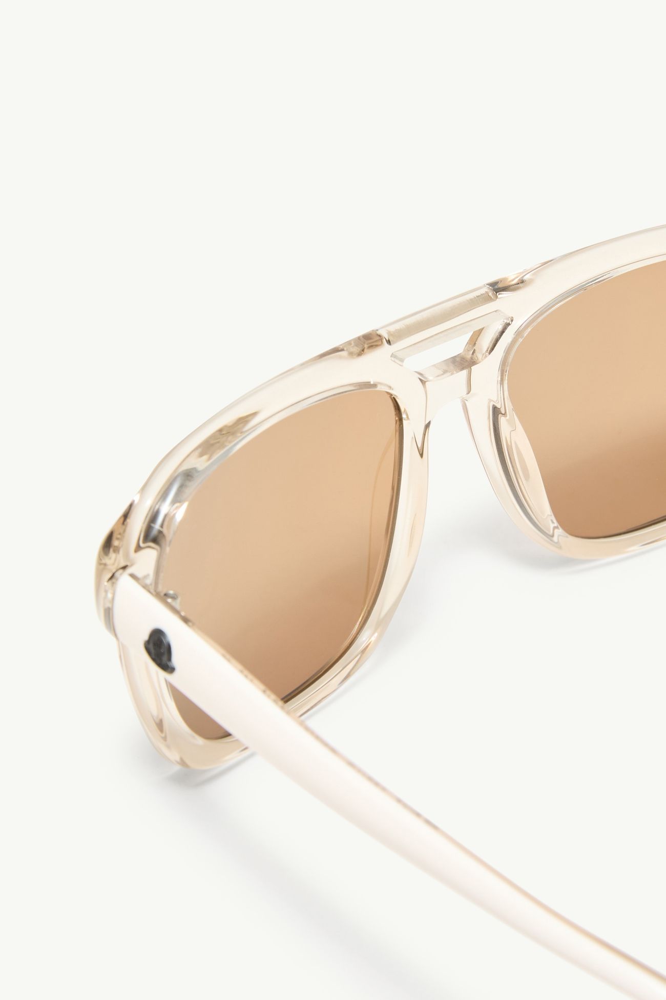 Lunettes de soleil rectangulaires Vantos Mixte Blanc Cassé Transparent Brillant Moncler 5