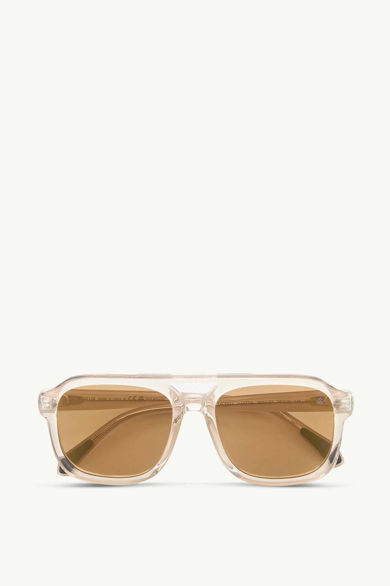Vantos Rechteckige Sonnenbrille Genderneutral Transparent Cremefarben Moncler 0