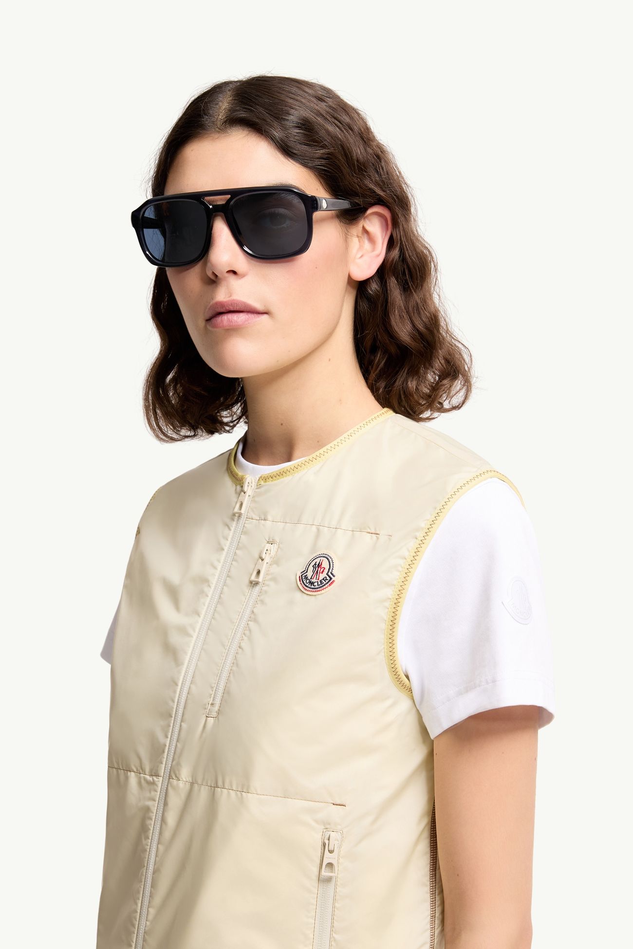 Vantos長方形太陽眼鏡 中性 亮面深藍色 Moncler 2