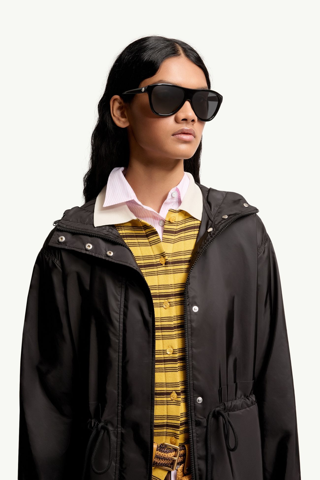 Incline Pilot Sunglasses Gender Neutral Shiny Black Moncler 2