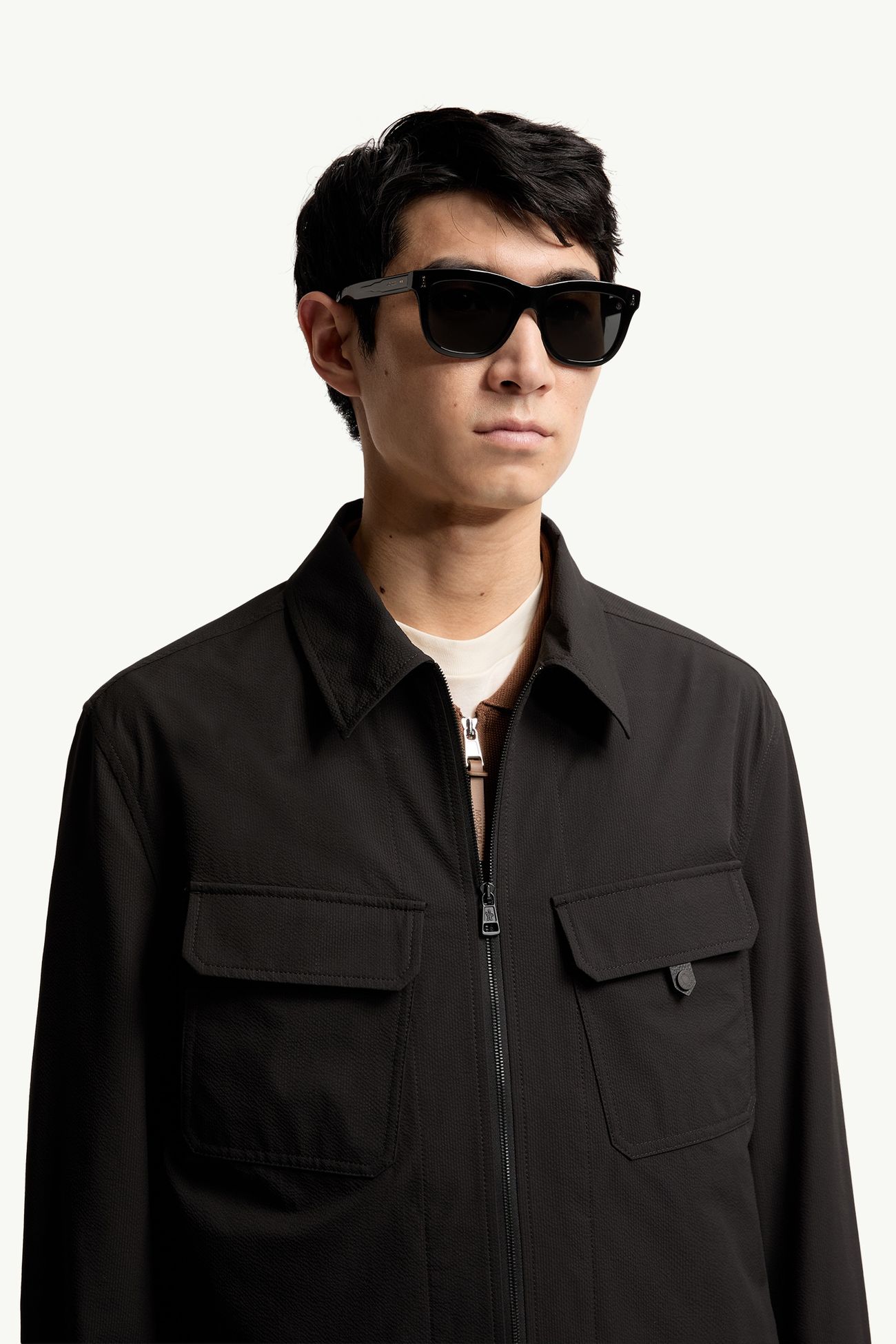 Clasico 직사각형 선글라스 젠더 뉴트럴 샤이니 블랙 Moncler 2