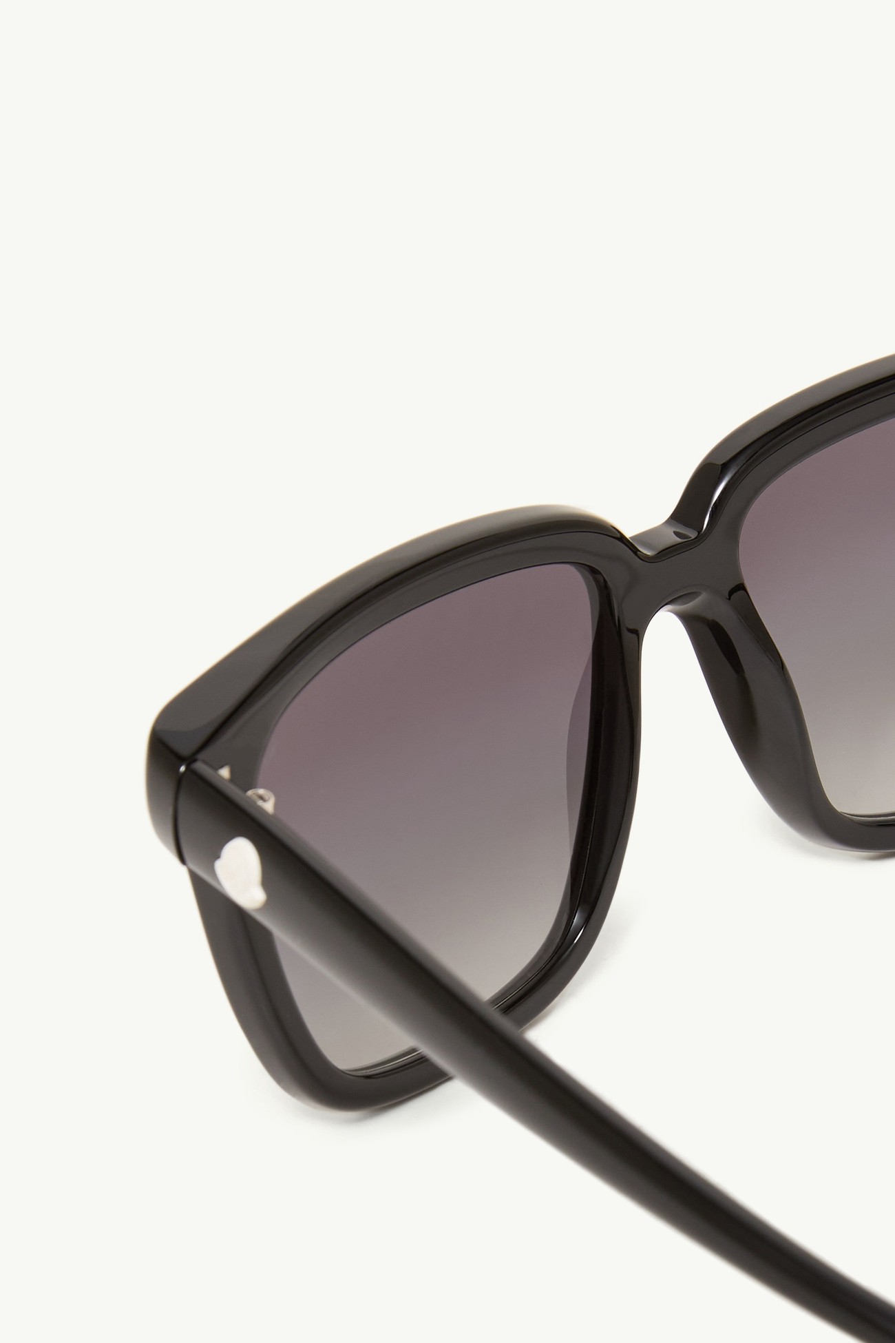 Clasico Rechteckige Sonnenbrille Genderneutral Glänzend Schwarz Moncler 5