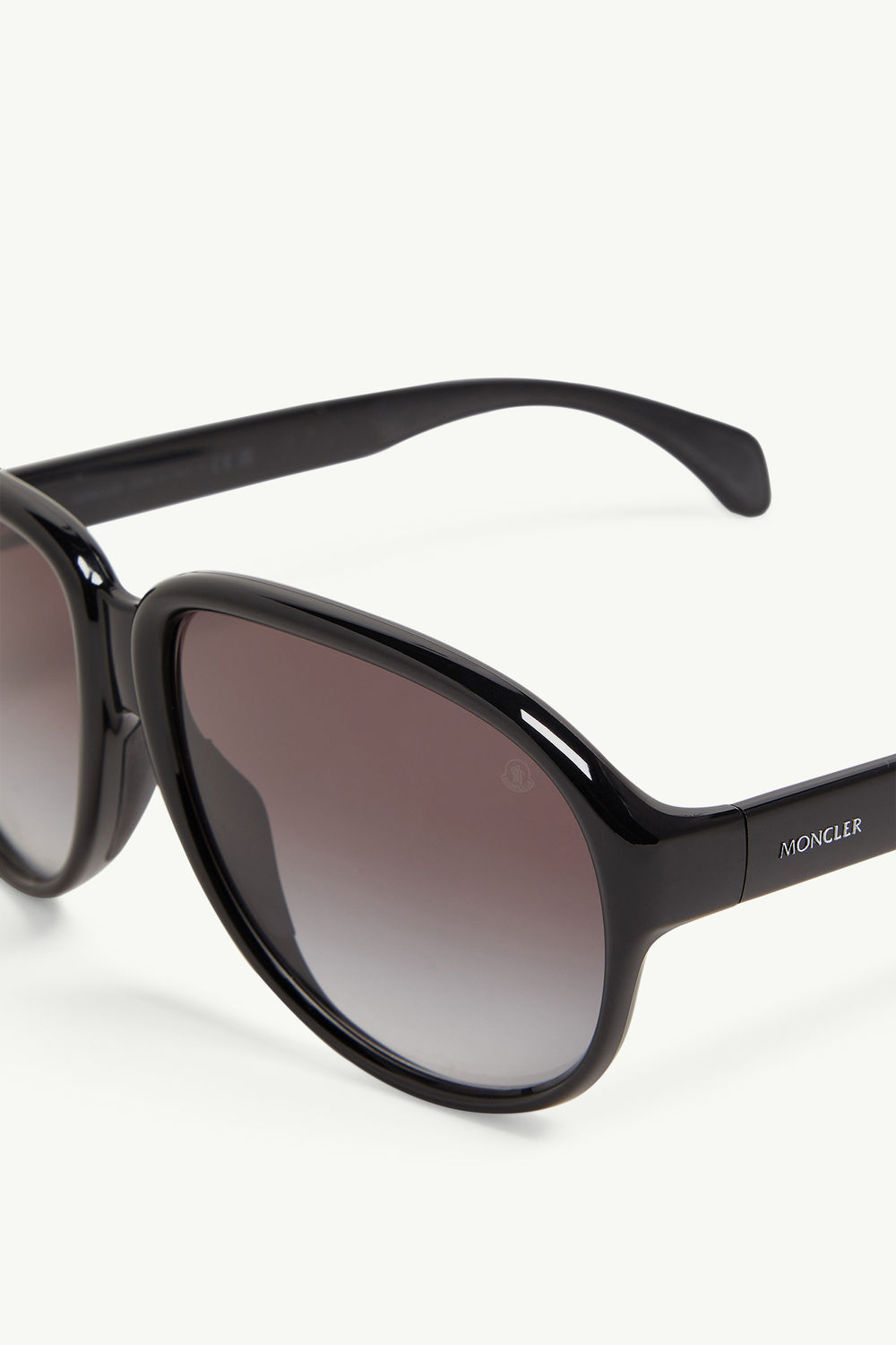 Halcyonne Pilot Sunglasses Gender Neutral Shiny Black Moncler 3