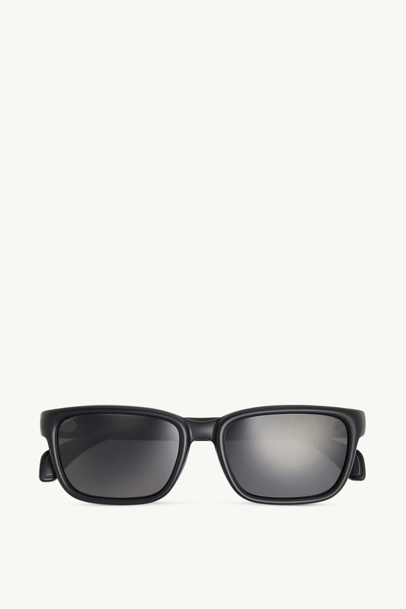 Slicka rechteckige Sonnenbrille Genderneutral Mattschwarz Moncler 0