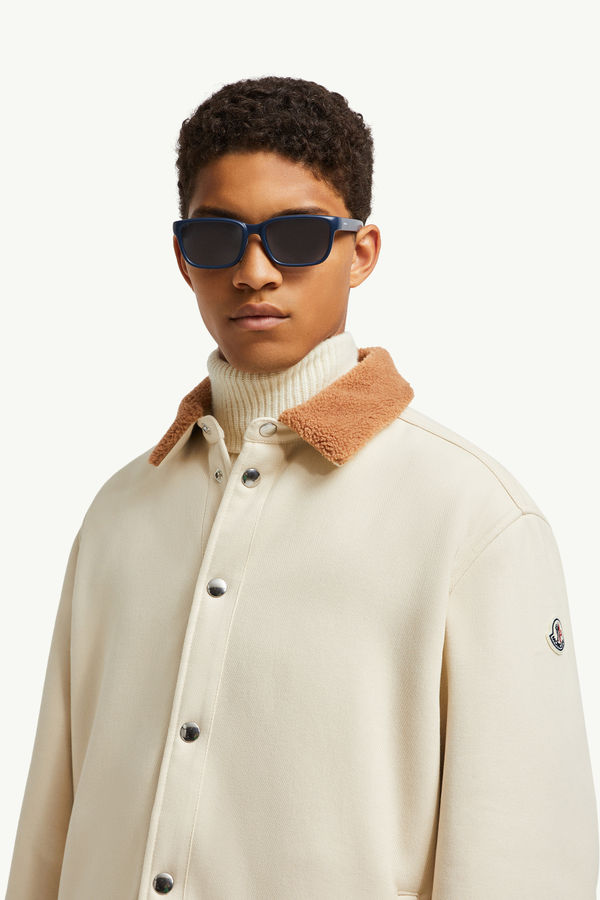 Slicka Rectangular Sunglasses Gender Neutral Matte Blue Moncler 1