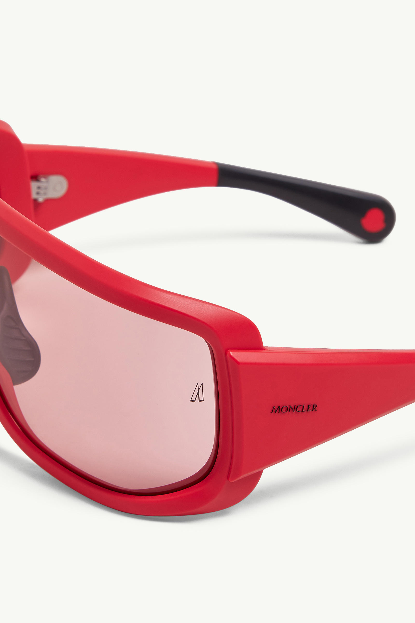 Snowseeker Rectangular Sunglasses Gender Neutral Matte Red Moncler 3