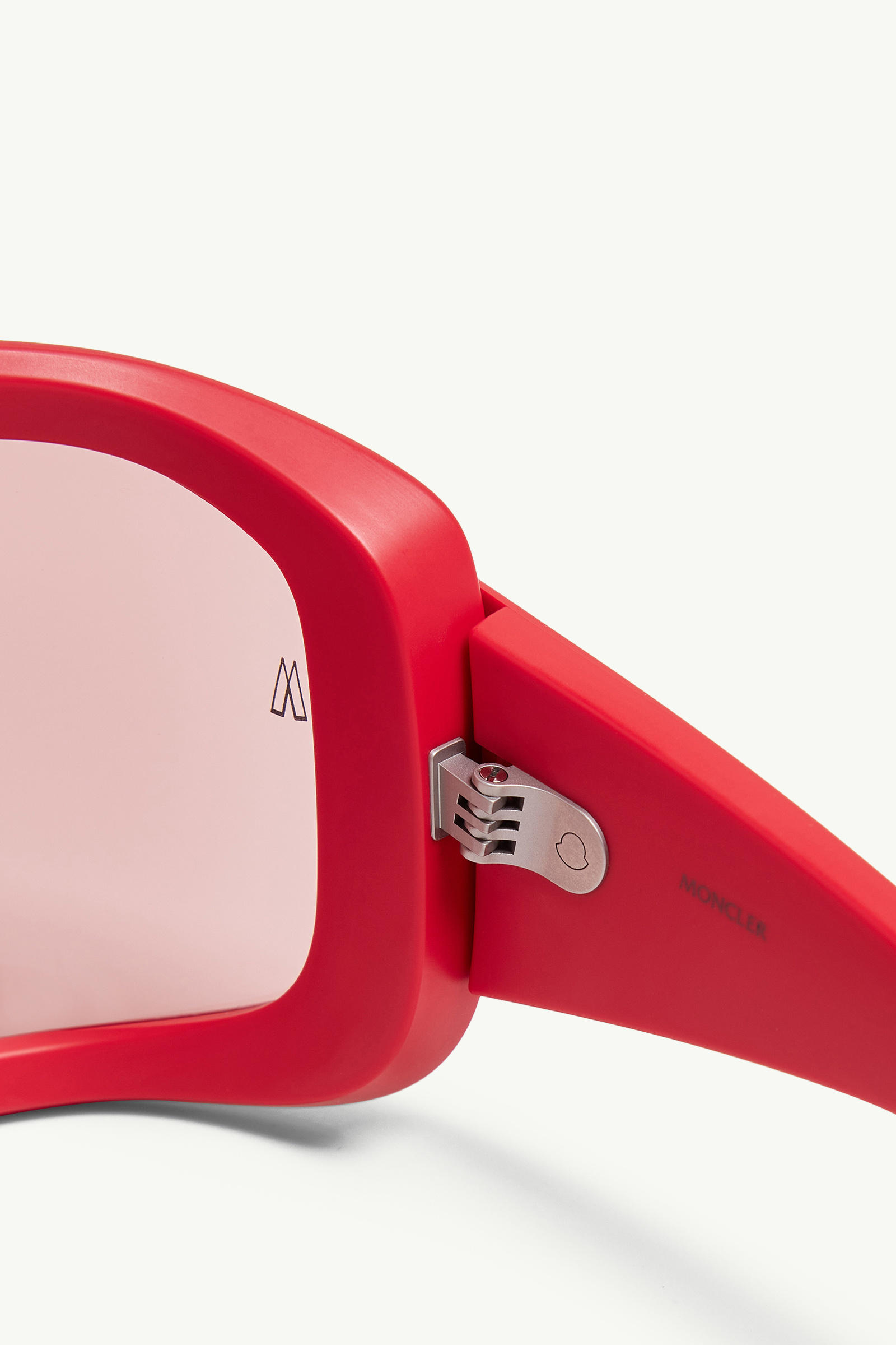 Snowseeker Rectangular Sunglasses Gender Neutral Matte Red Moncler 6