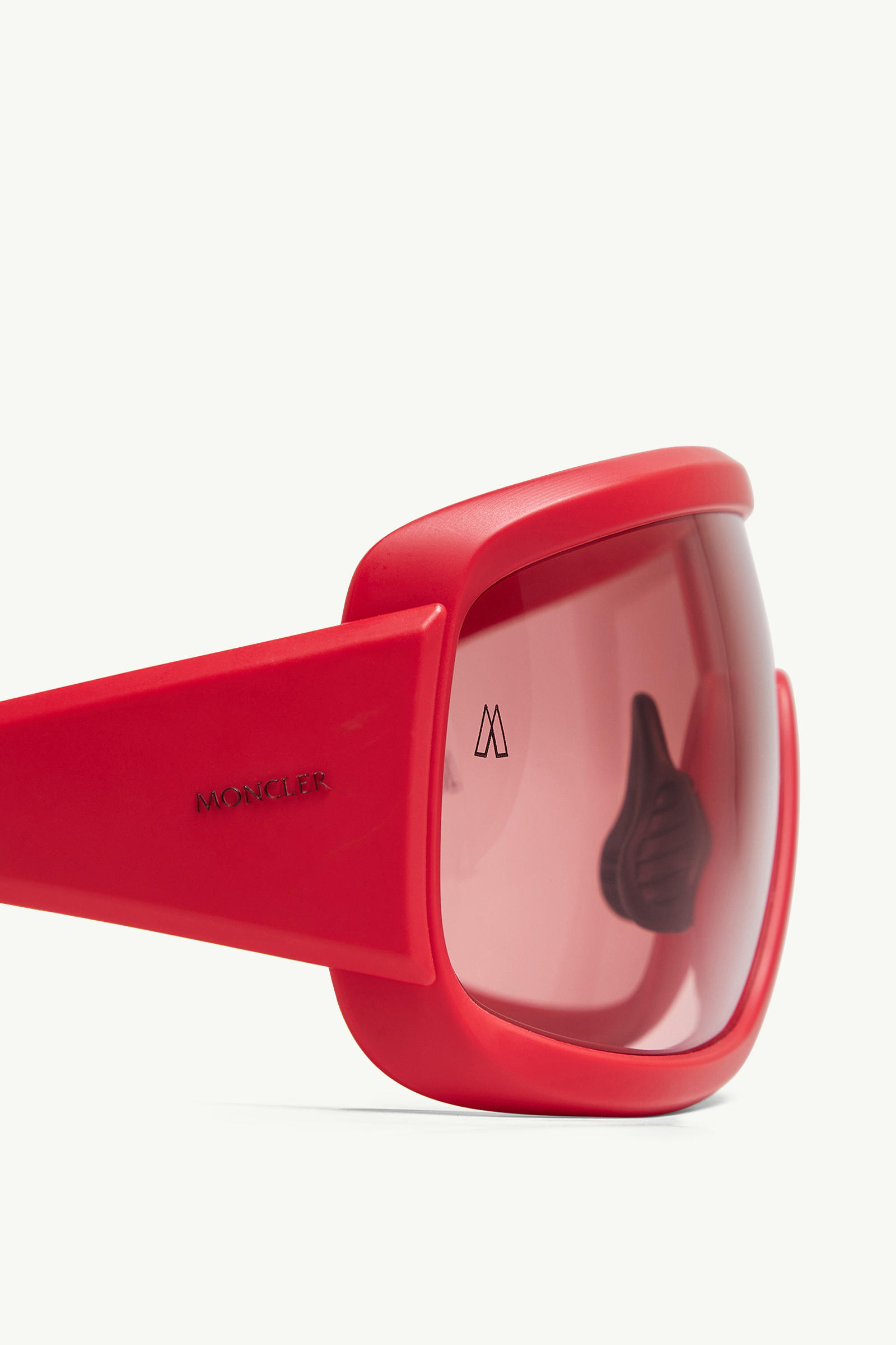 Snowseeker Rectangular Sunglasses Gender Neutral Matte Red Moncler 7