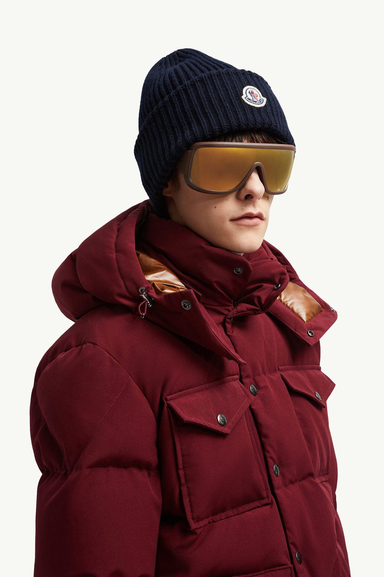 Snowseeker長方形太陽眼鏡 中性 啞光棕色 Moncler 1