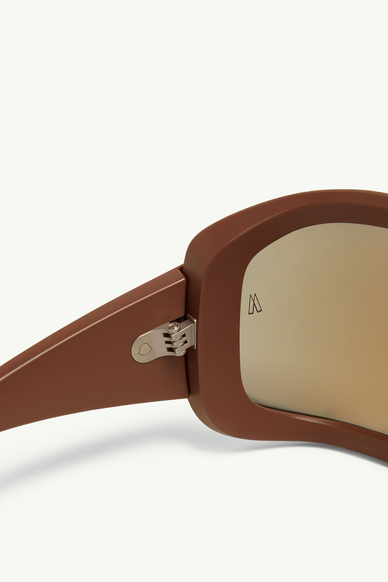 Snowseeker rechteckige Sonnenbrille Genderneutral Mattes Braun Moncler 6