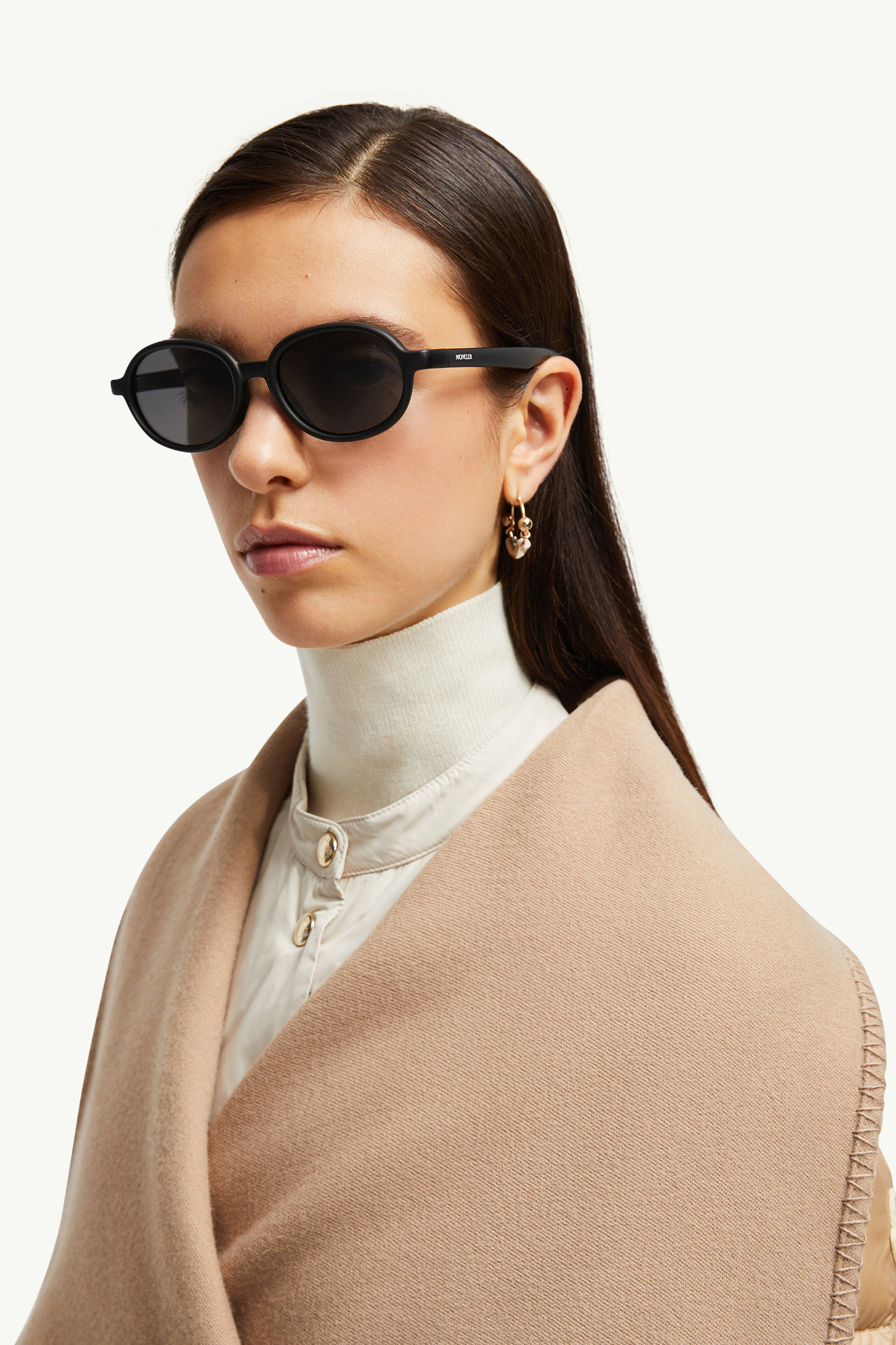 Caprice Oval Sunglasses Gender Neutral Matte Black Moncler 1