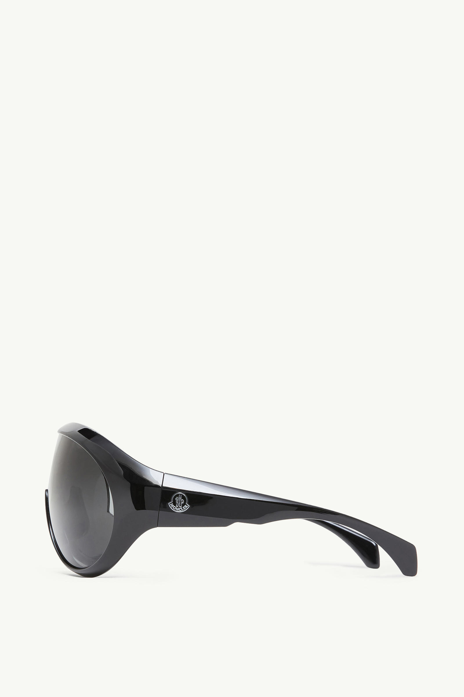 Contrast Oval Sunglasses Shiny Black Moncler 2