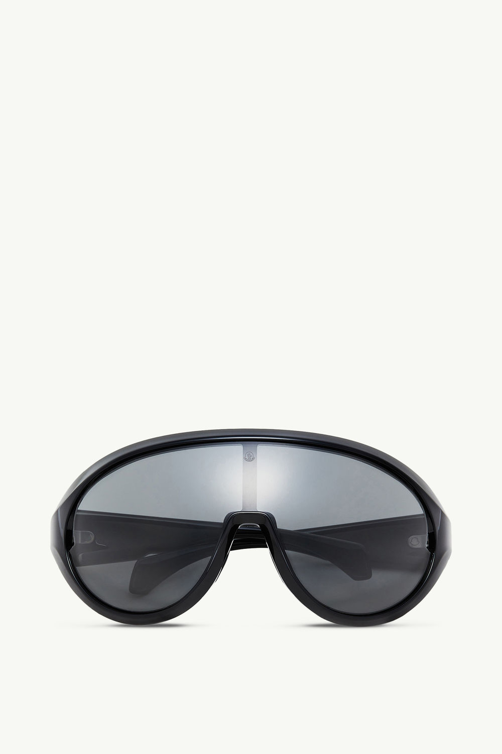 Contrast Oval Sunglasses Shiny Black Moncler 0