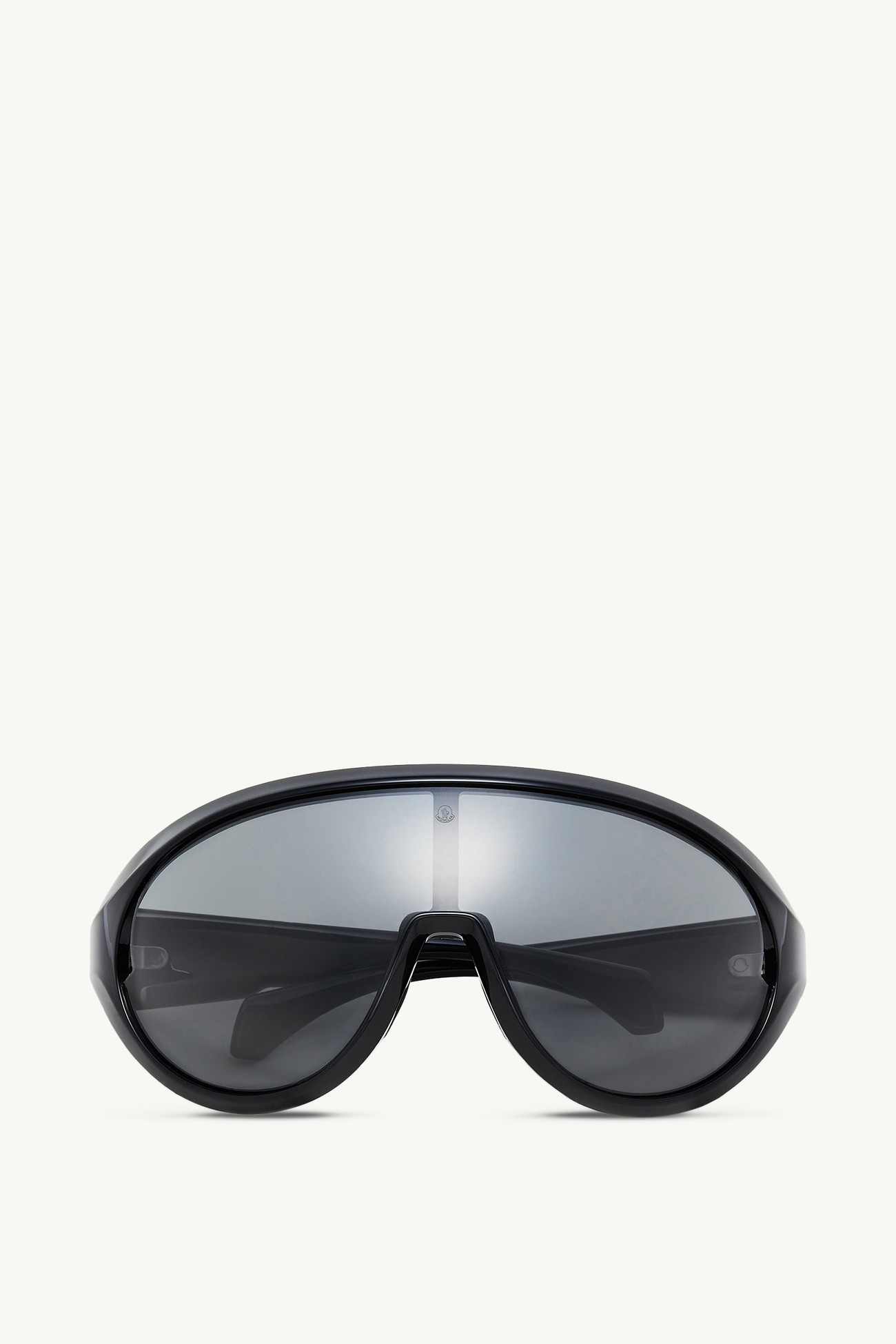 Contrast Oval Sunglasses Shiny Black Moncler 0