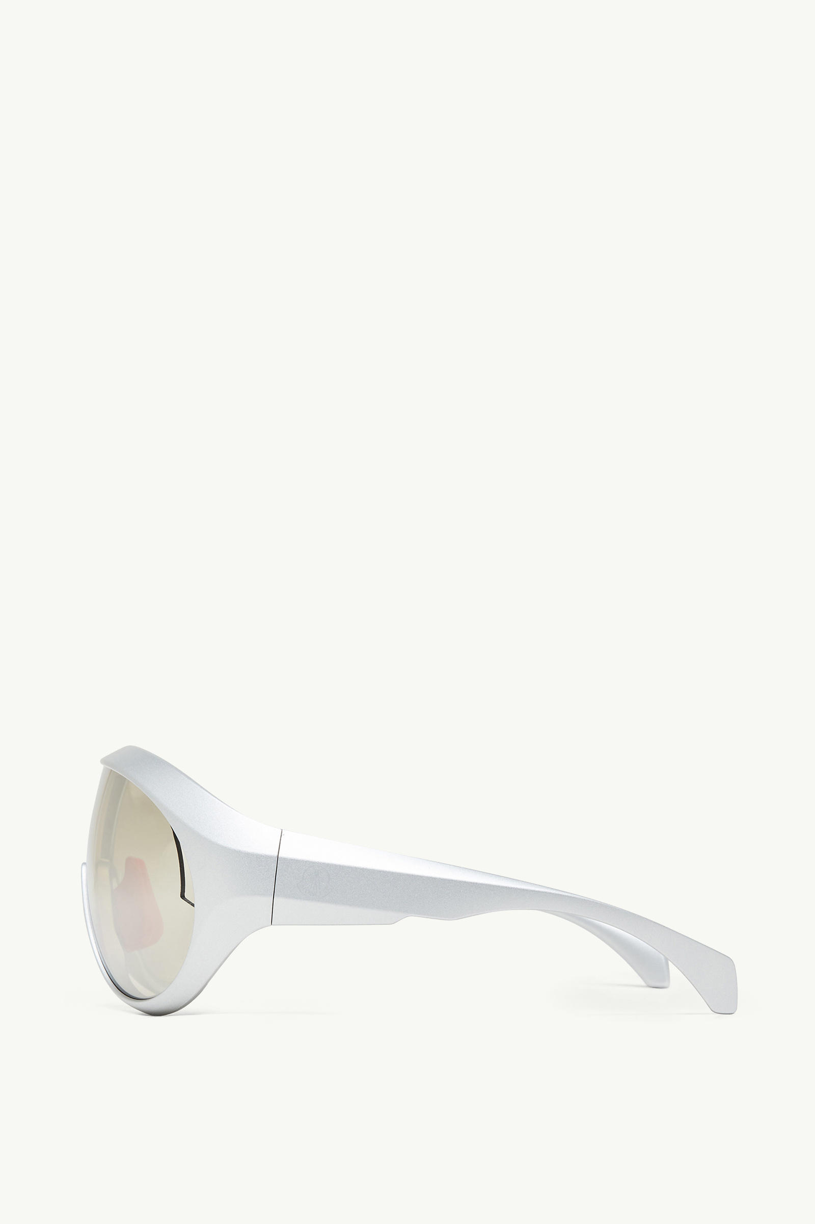 Contrast Oval Sunglasses Matte Silver Moncler 2