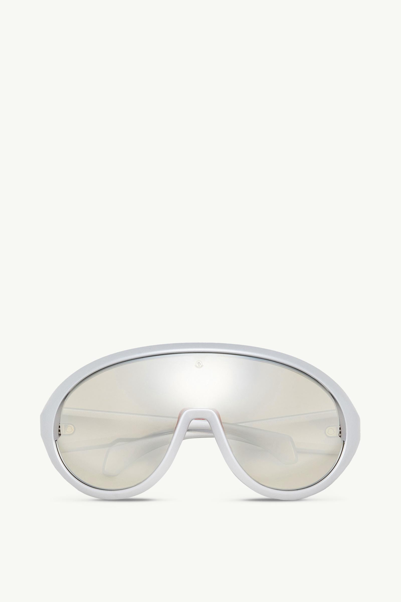 Matte Silver Contrast Oval Sunglasses - Sunglasses for Men