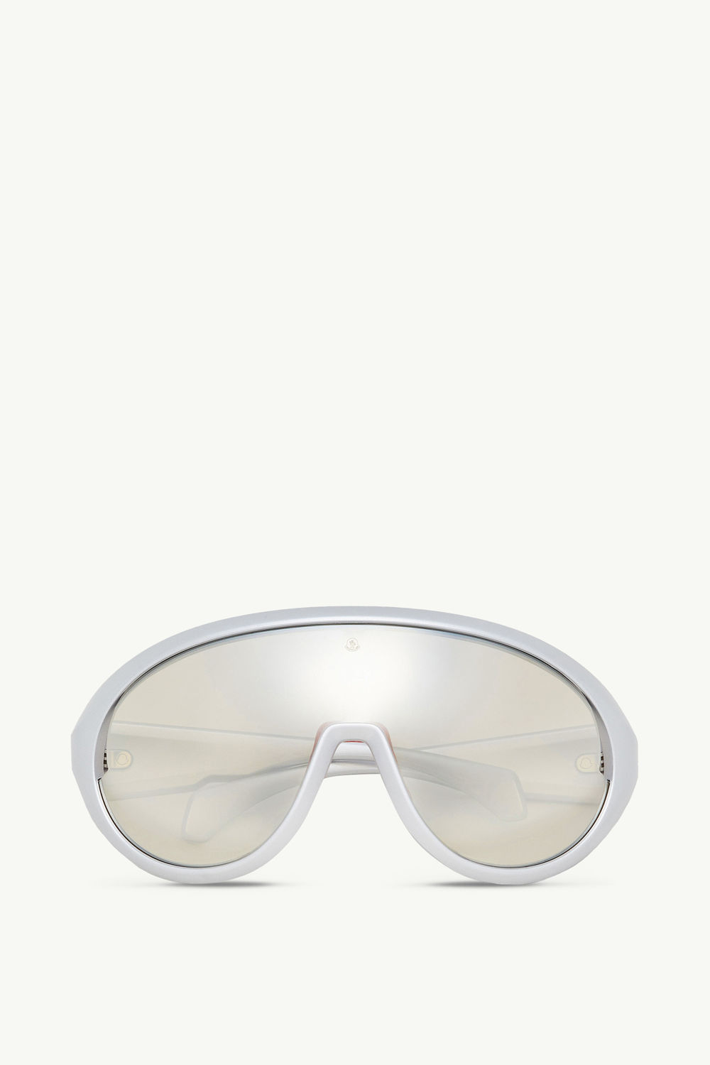 Contrast Oval Sunglasses Matte Silver Moncler 0