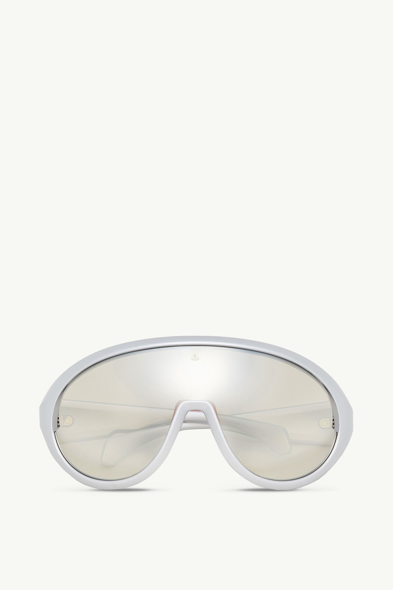 Contrast Oval Sunglasses Matte Silver Moncler 0