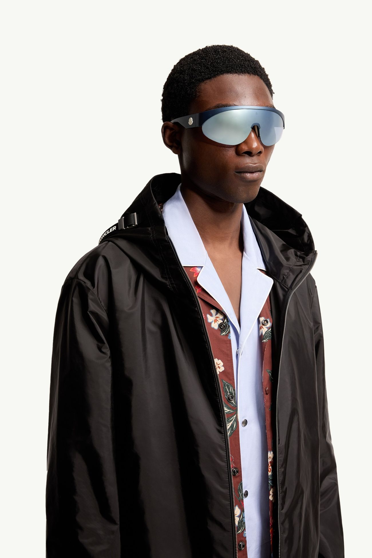 Lunettes de soleil ovales Myrr Mixte Bleu Mat Moncler 1