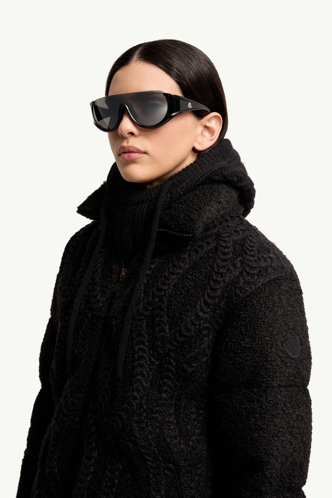 Pulser Wraparound Sunglasses Gender Neutral Shiny Black Moncler 2