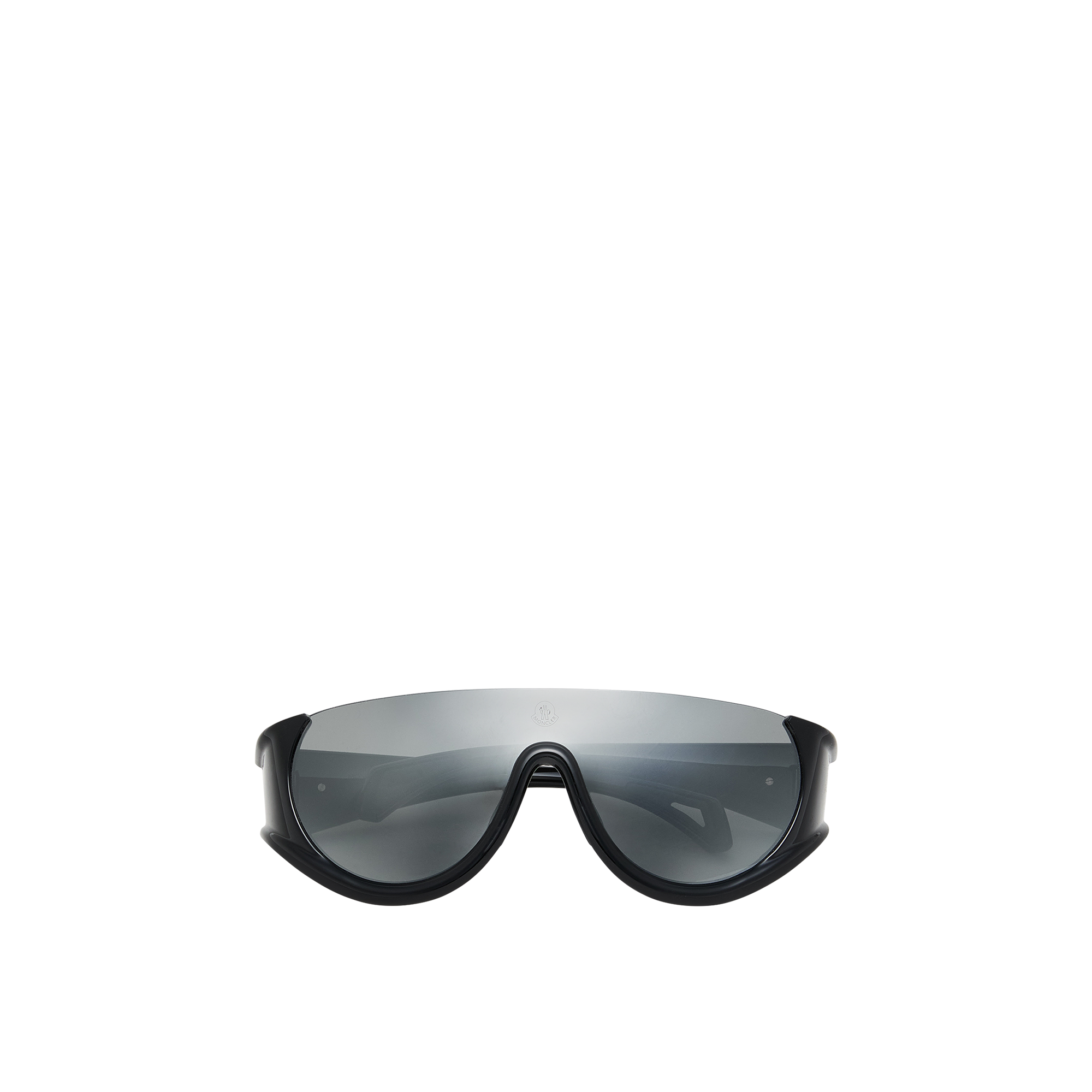 Moncler Unisex Sunglass Pulser - Frame color: Shiny Black, Lens color: Dark Grey Mirror Silver - Image 2