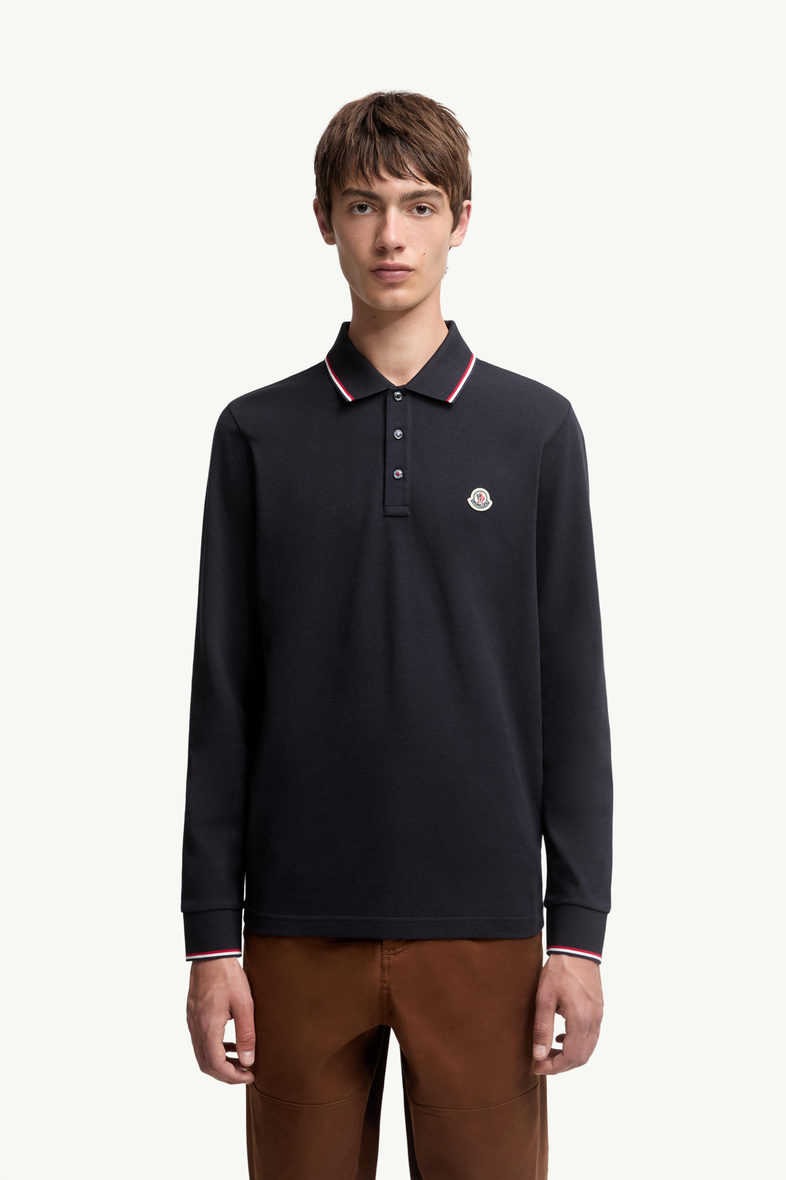 Poloshirt mit langen Ärmeln Herren Dunkelblau Moncler 3
