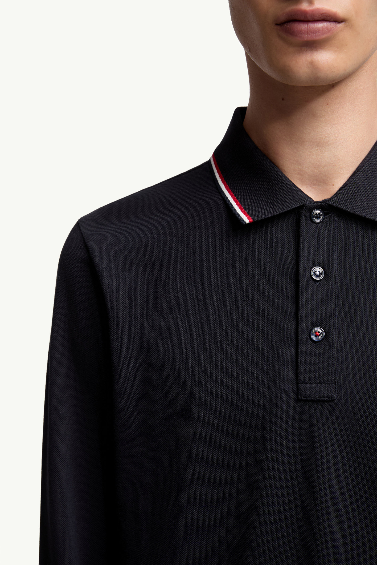 Long Sleeve Polo Shirt Men Dark Blue Moncler 5