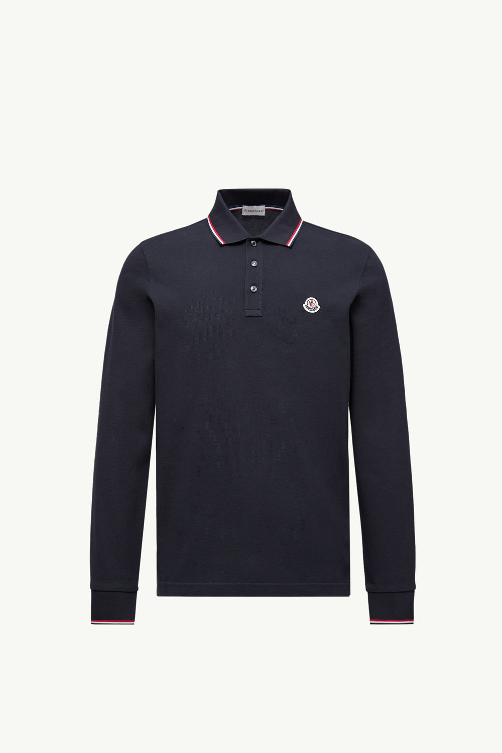 Long Sleeve Polo Shirt Men Dark Blue Moncler 2