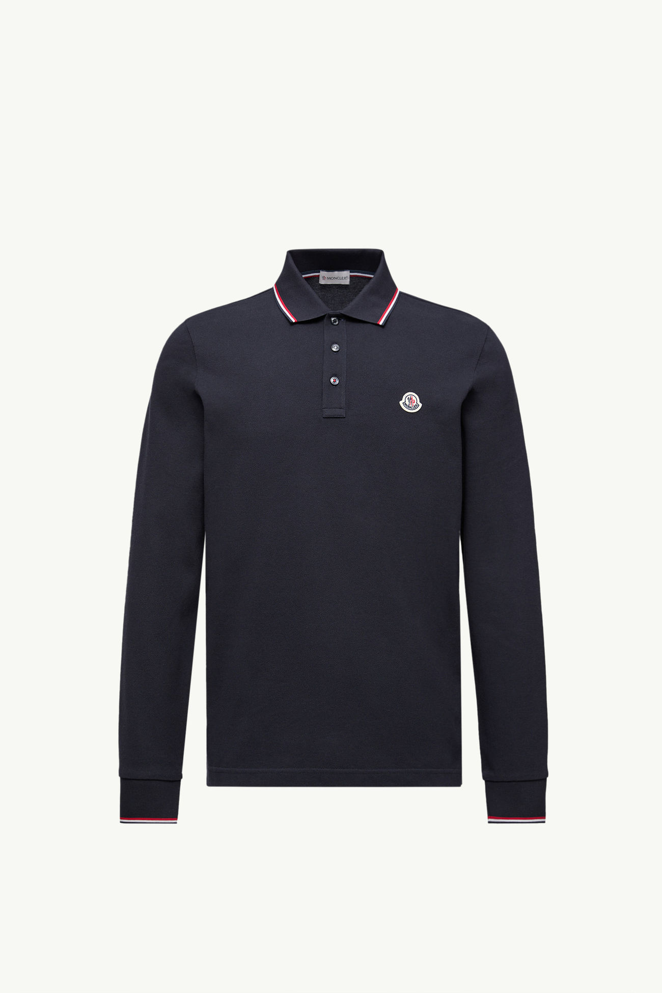 Long Sleeve Polo Shirt Men Dark Blue Moncler 2