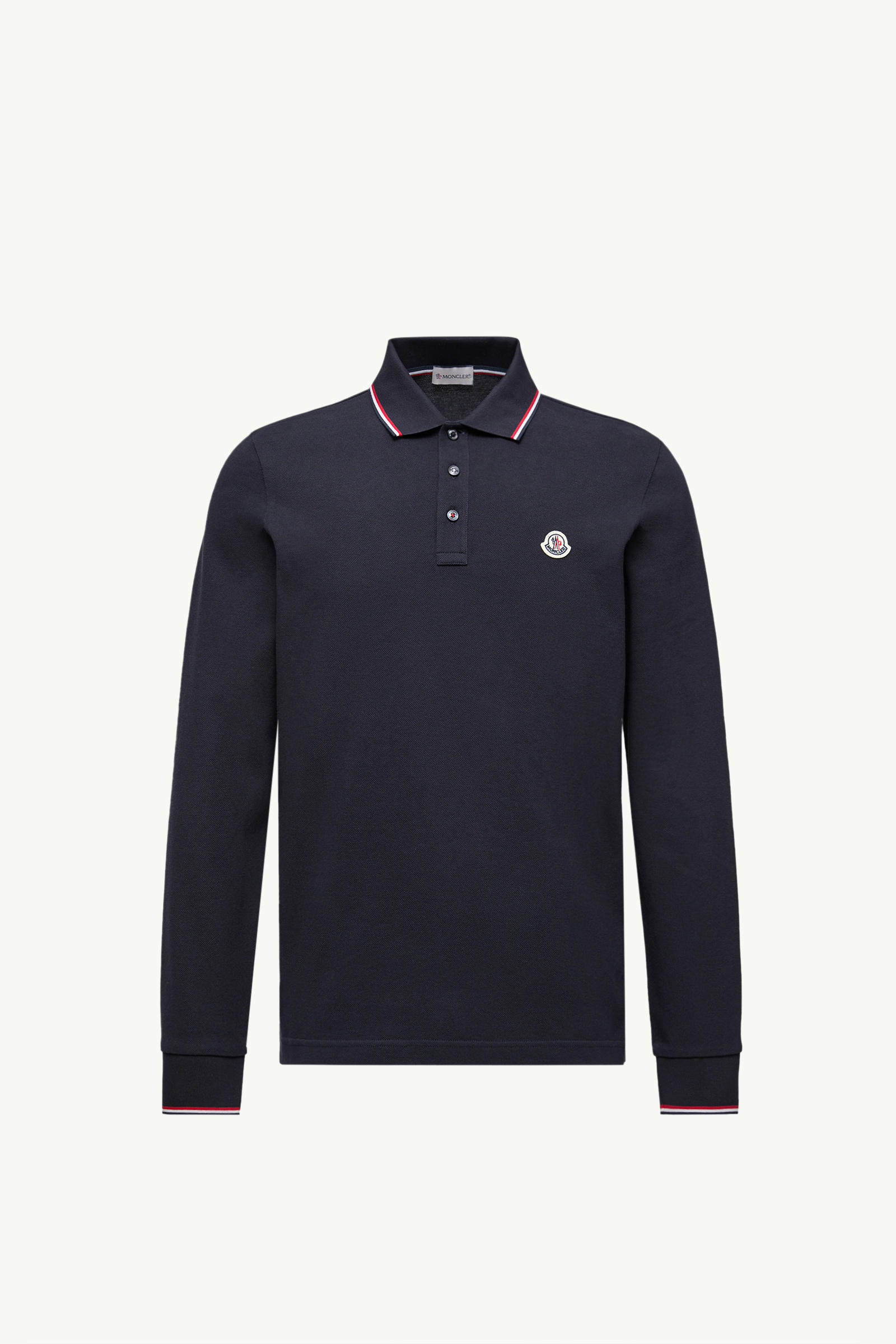 Long Sleeve Polo Shirt Men Dark Blue Moncler 2