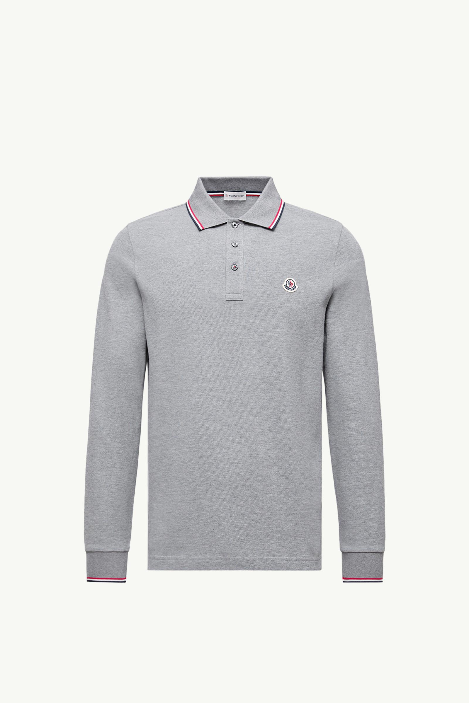 Gray Long Sleeve Polo Shirt - Polos & T-shirts for Men | Moncler JP
