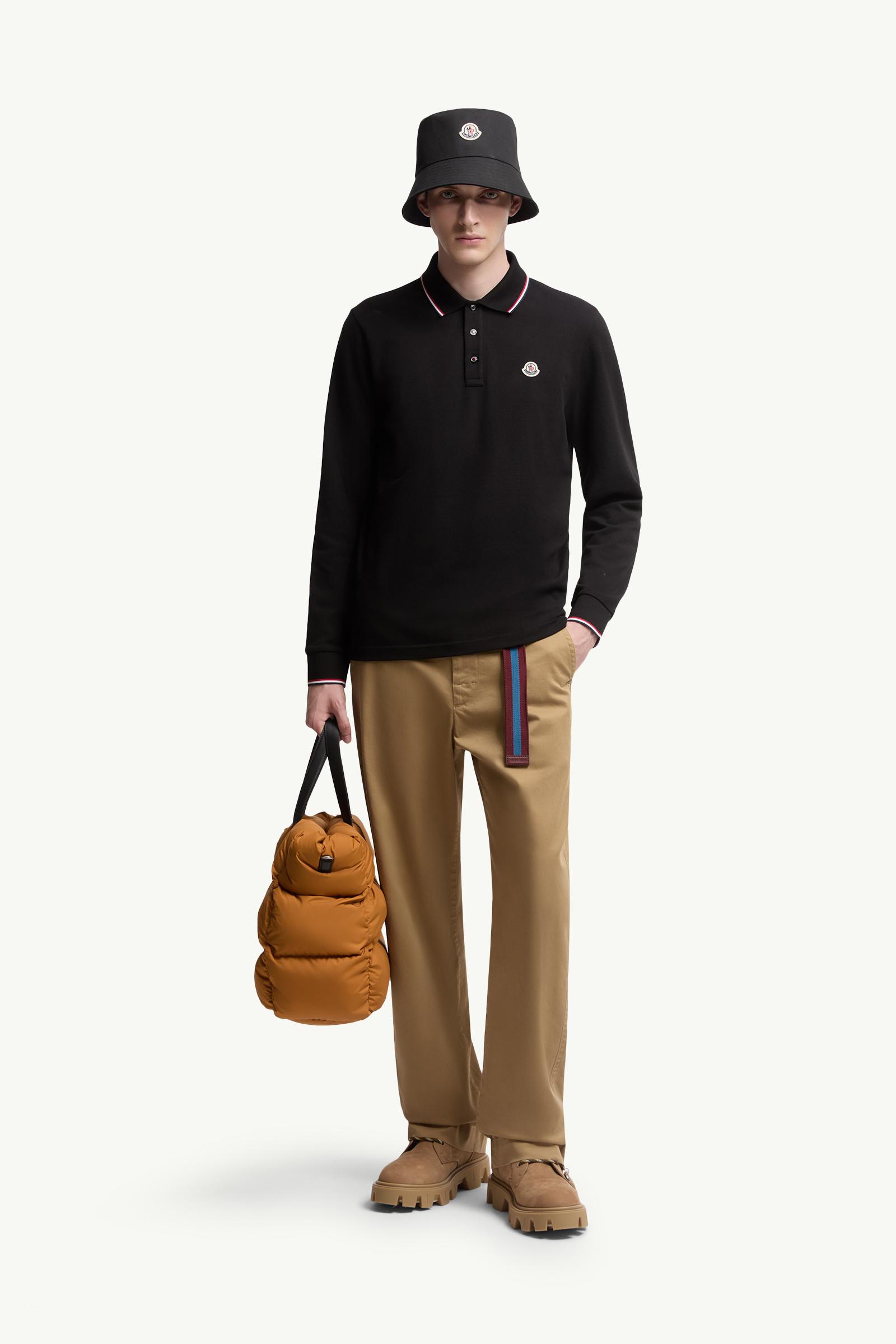 ブラック ロングスリーブポロシャツ : Tシャツ＆ポロシャツ 向け