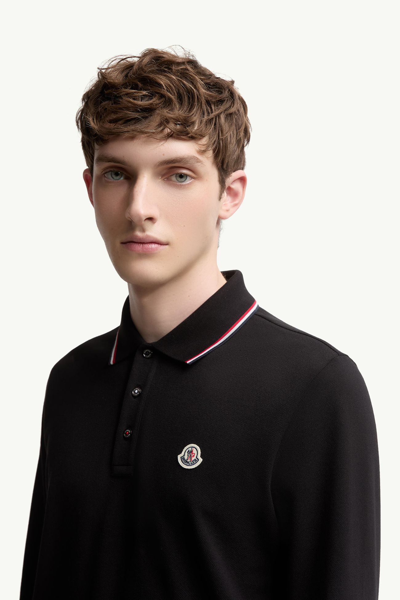 男士徽标纯色长袖Polo衫 男士 黑色 Moncler 1