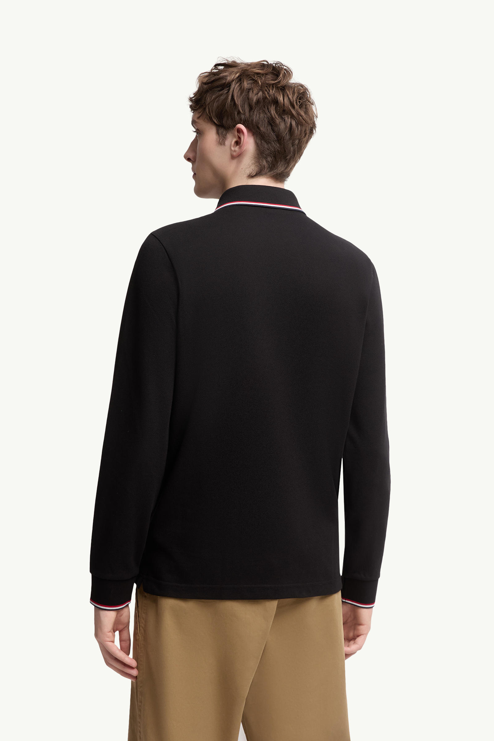 男士徽标纯色长袖Polo衫 男士 黑色 Moncler 4