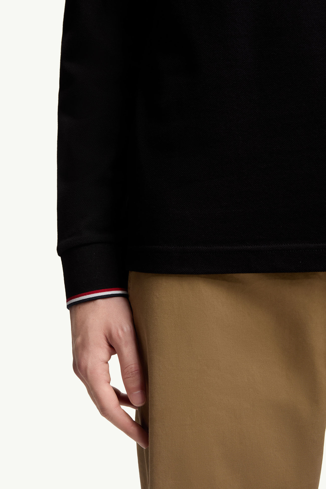 男士徽标纯色长袖Polo衫 男士 黑色 Moncler 5