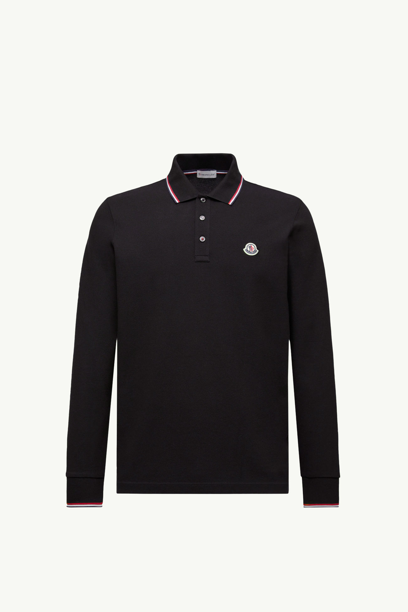 Long Sleeve Polo Shirt Men Black Moncler 2
