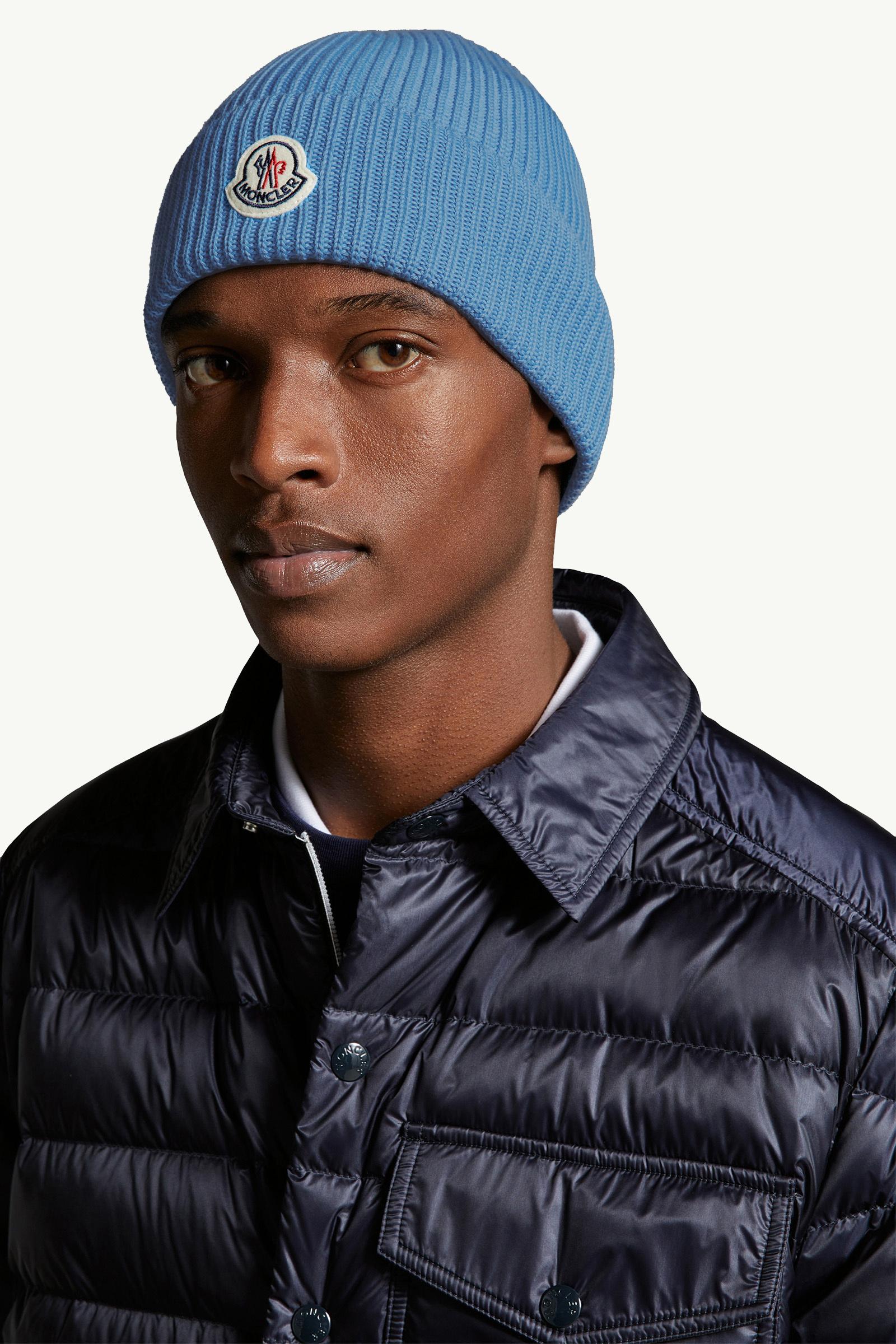 MONCLER  人気のニット帽 ライトブルー ニットキャップ : ハット＆ベレー 向けの メンズ