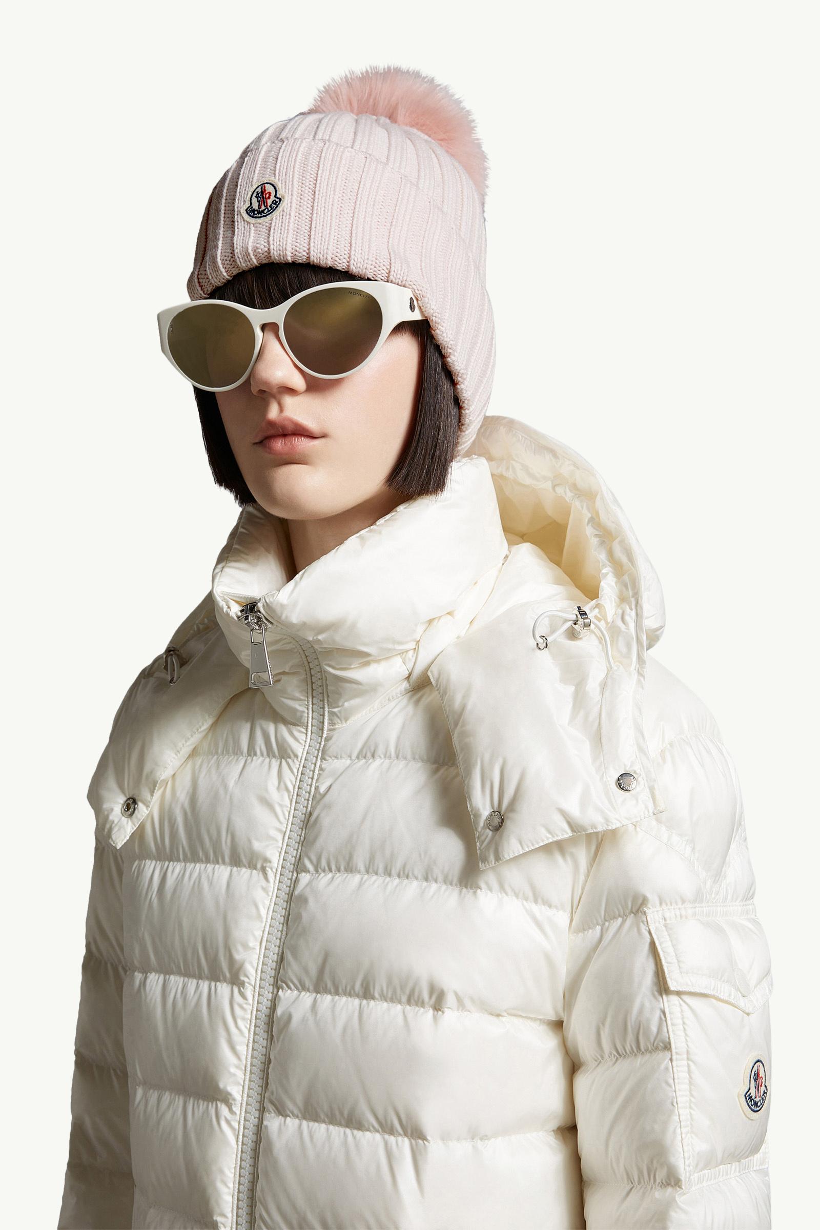 Wool Beanie with Pom Pom Women Light Pink Moncler 1