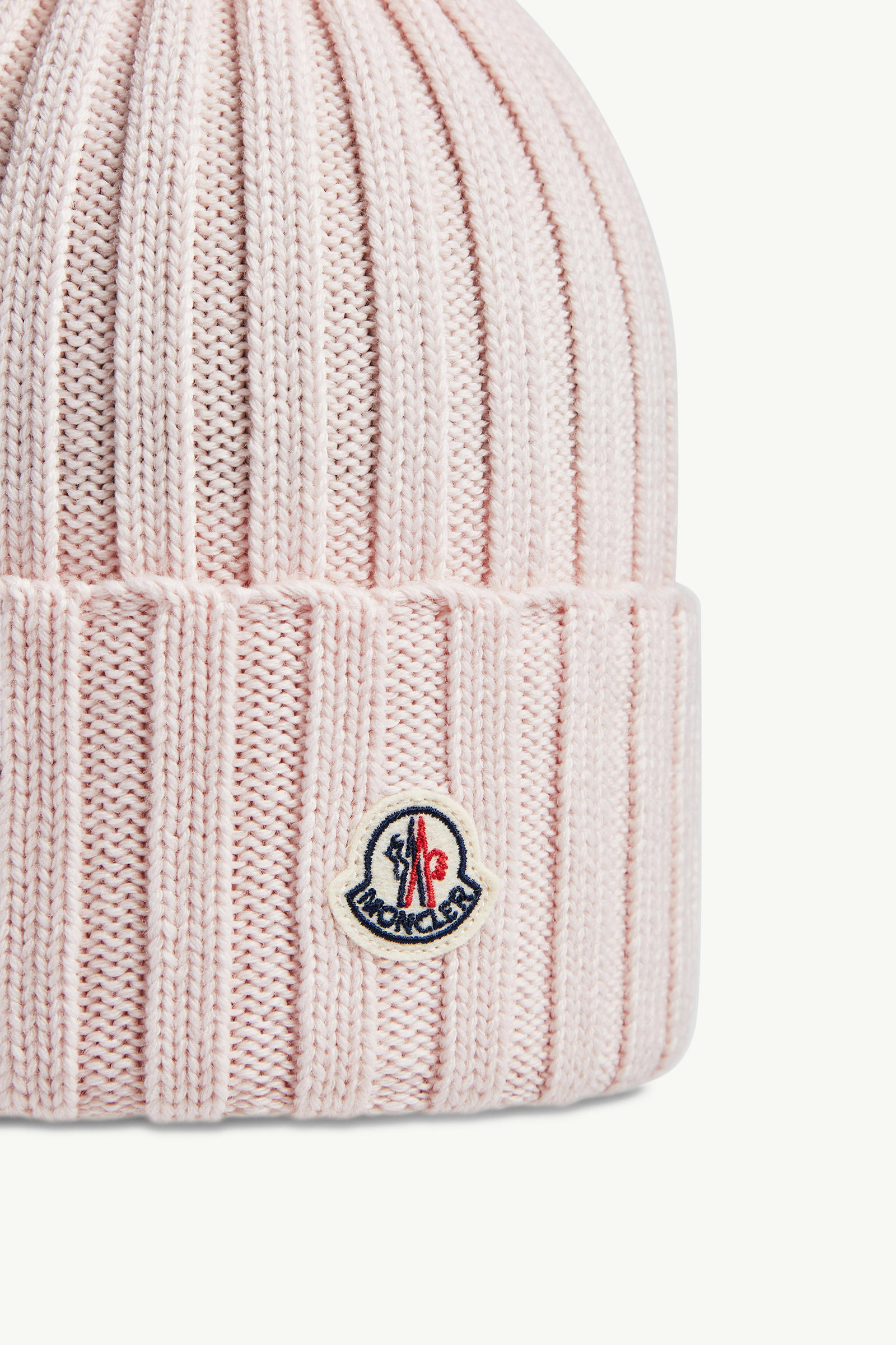 Wool Beanie with Pom Pom Women Light Pink Moncler 2