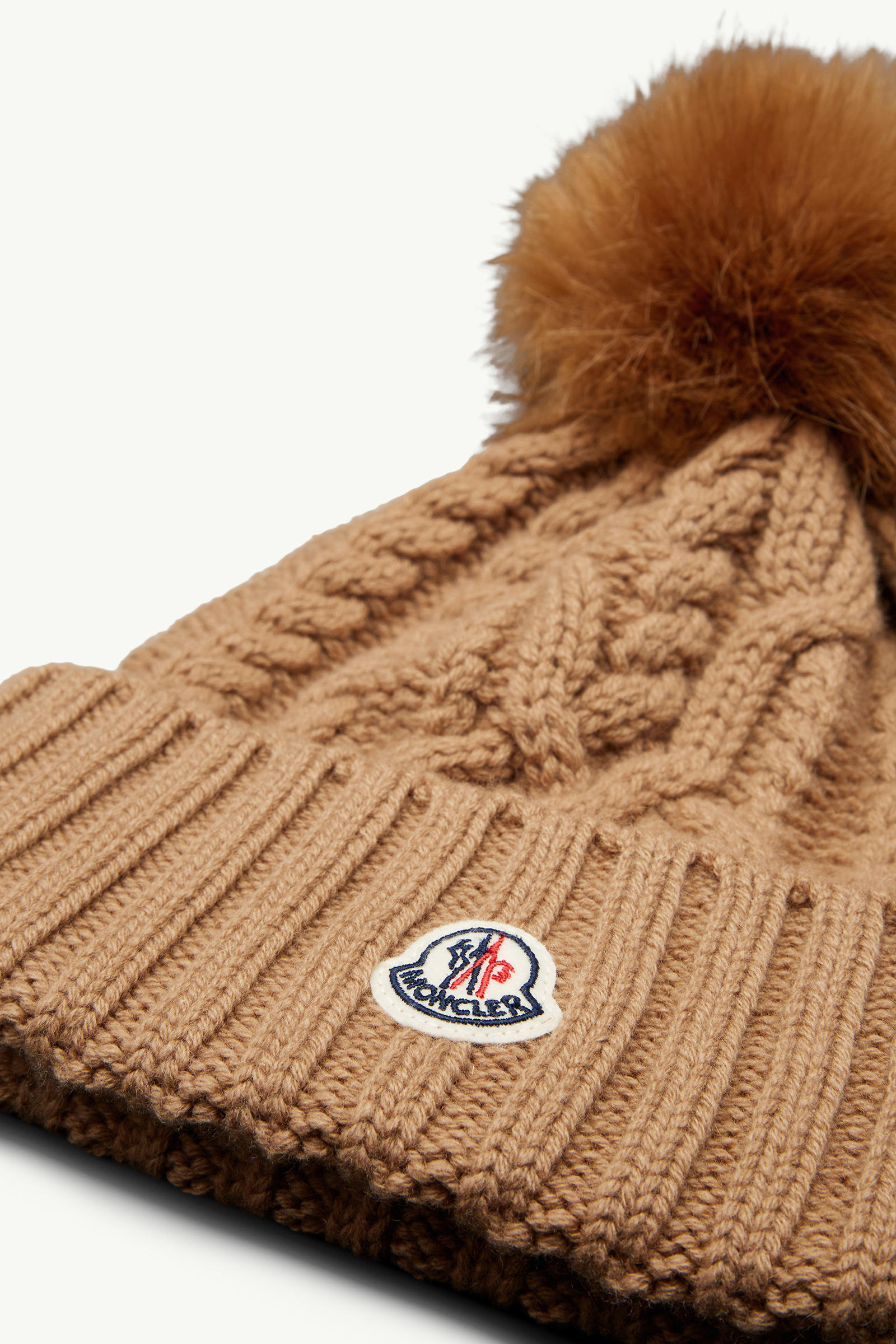 Mütze aus Wolle und Kaschmir mit Bommel Damen Beige Moncler 2