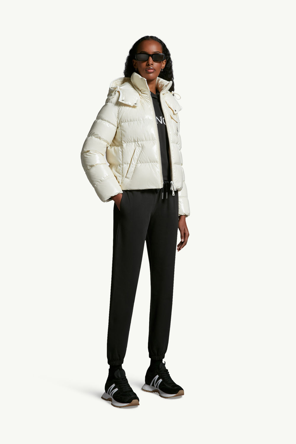 Logo Patch Cotton trackpants Women Black Moncler 0