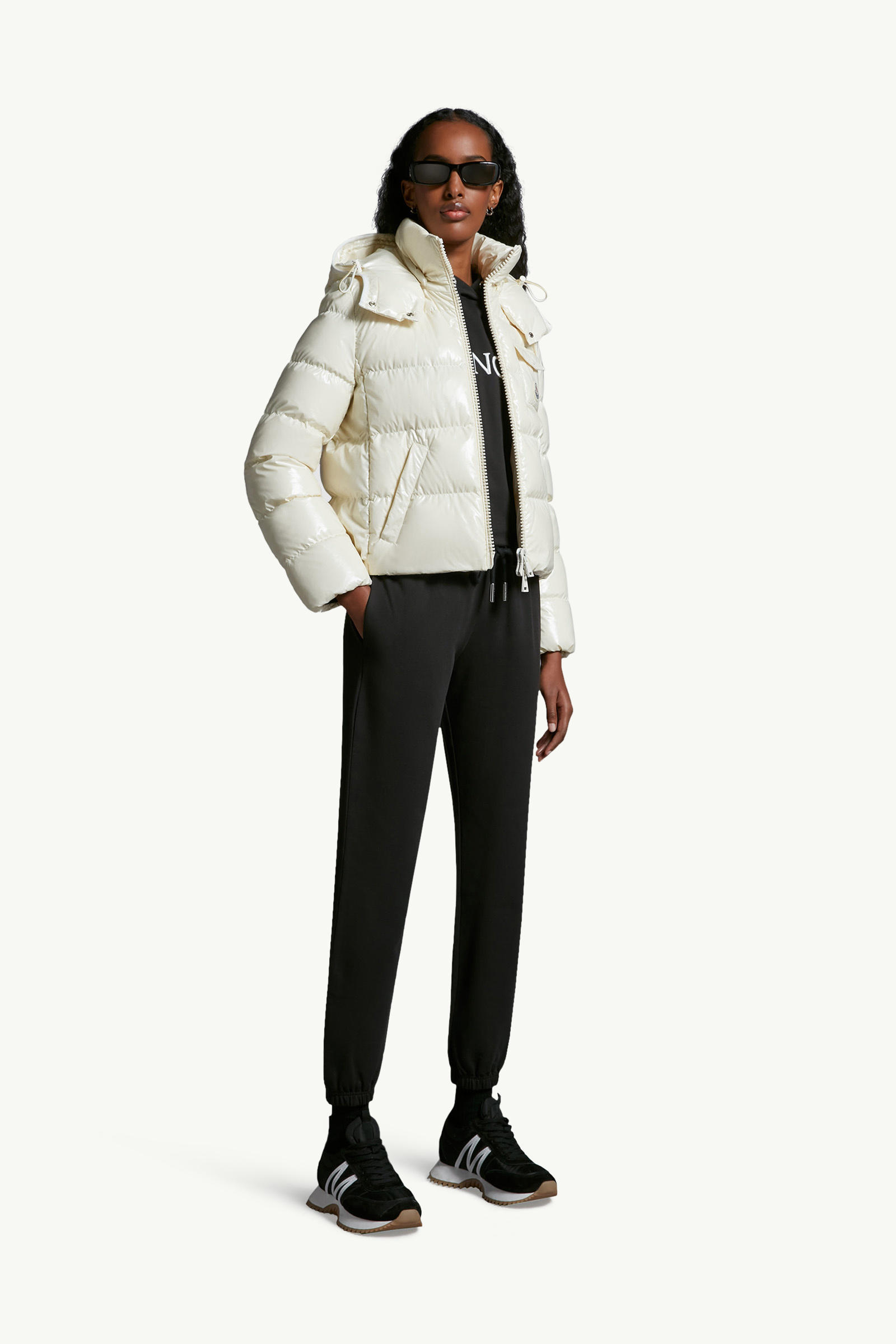Logo Patch Cotton trackpants Women Black Moncler 0