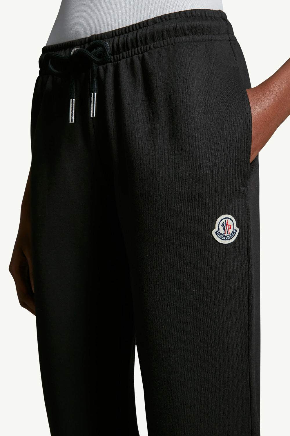Logo Patch Cotton trackpants Women Black Moncler 1