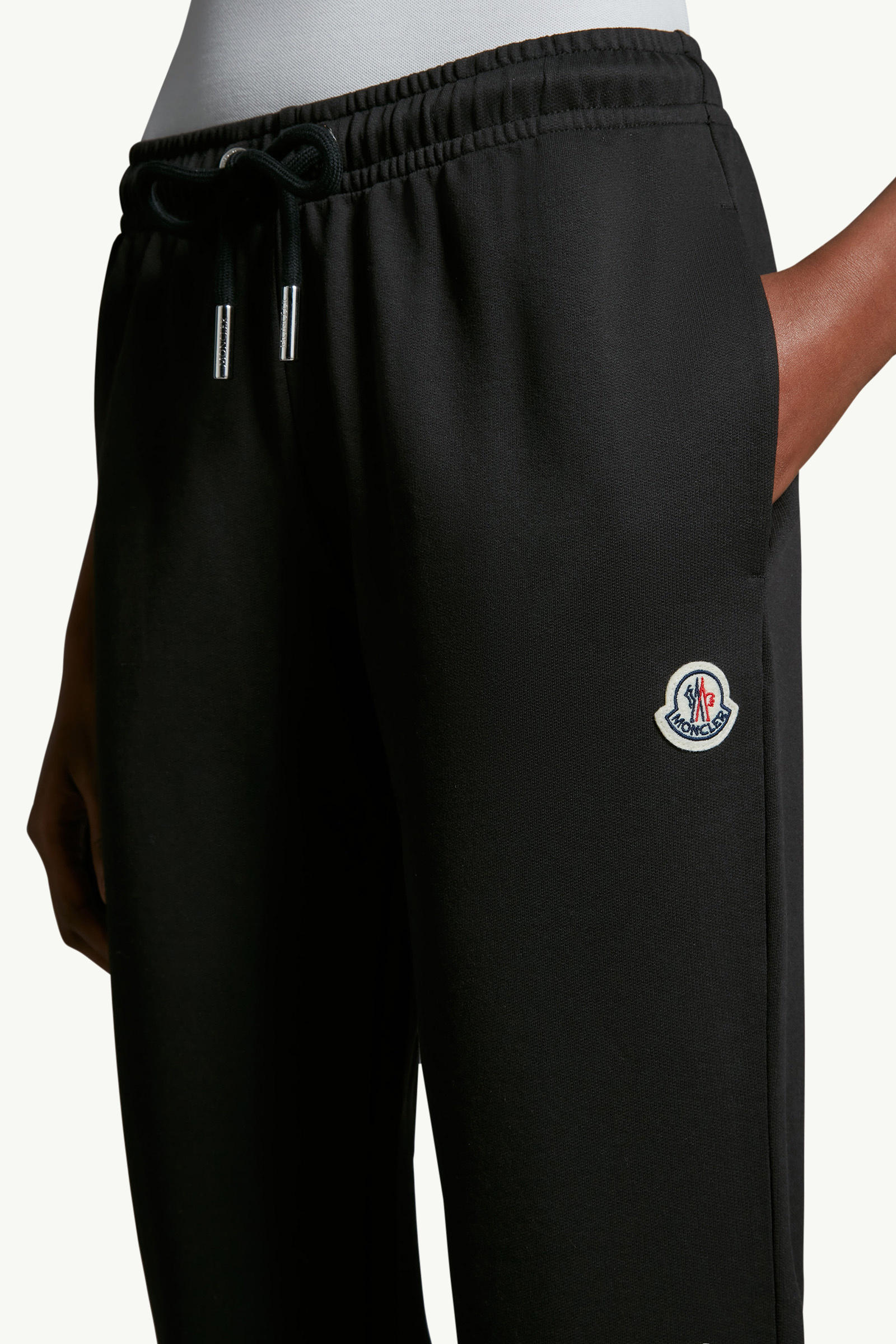 Logo Patch Cotton trackpants Women Black Moncler 1